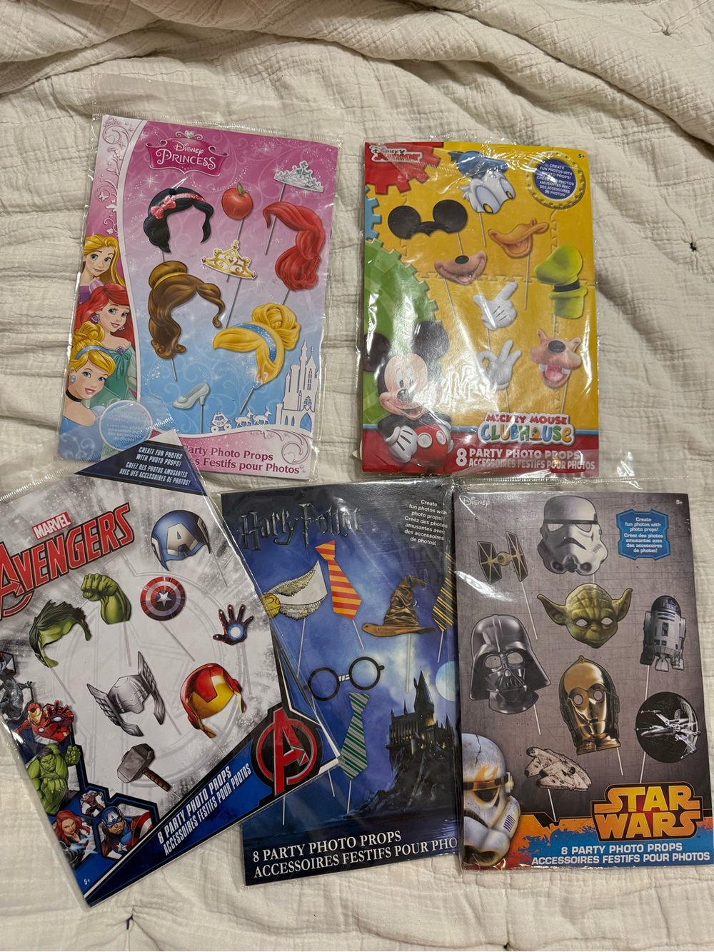 Disney Marvel Star Wars Harry Potter Party Photo Booth Props Lot of 5 Packs